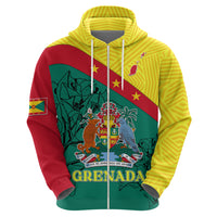 Custom Grenada Hoodie Coat Of Arms With Bougainvillea Flowers TS06 - Wonder Print Shop