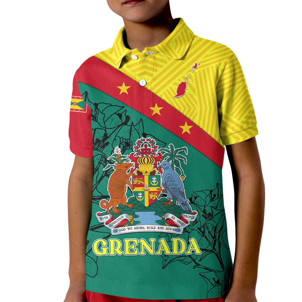custom-grenada-kid-polo-shirt-coat-of-arms-with-bougainvillea-flowers
