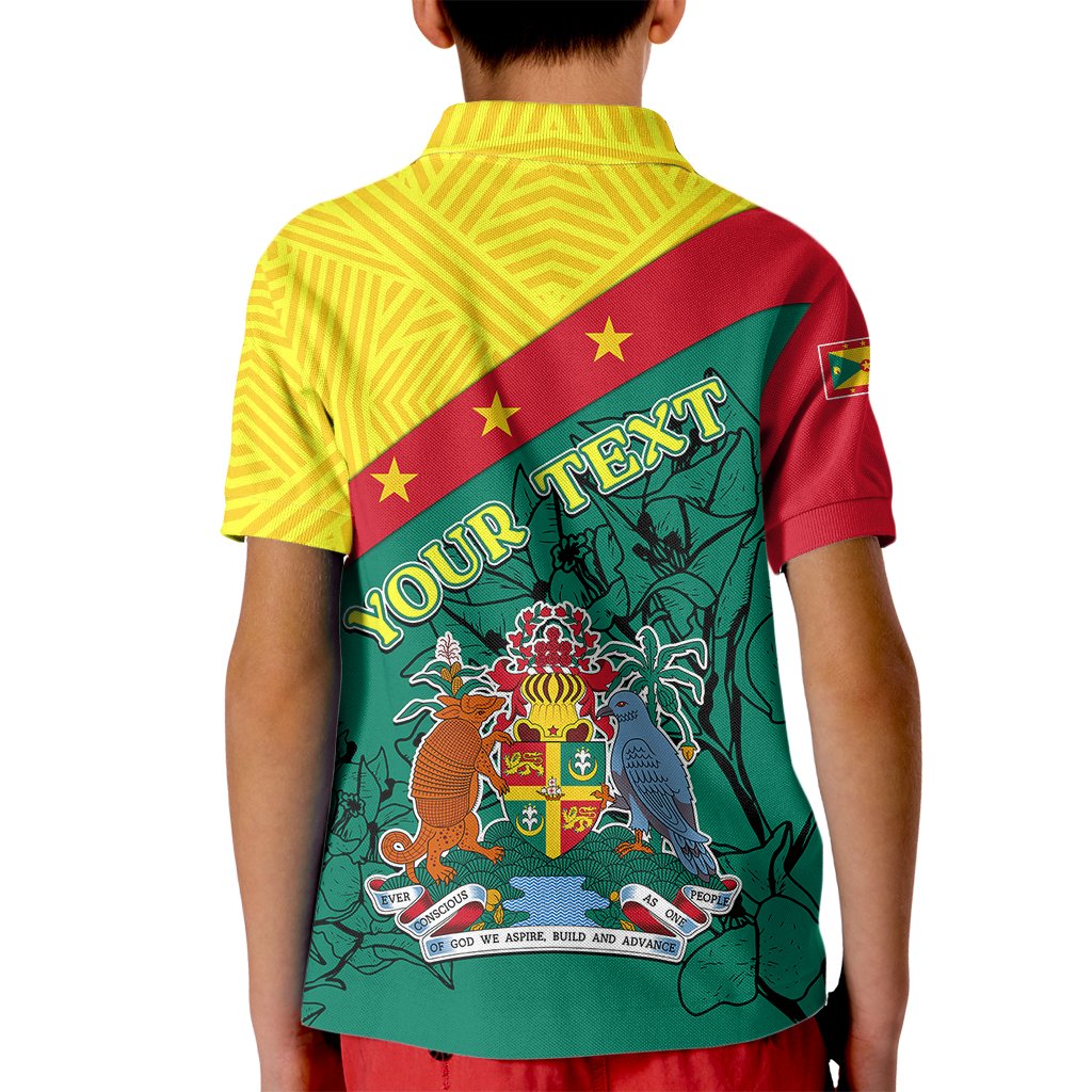 Custom Grenada Kid Polo Shirt Coat Of Arms With Bougainvillea Flowers TS06 - Wonder Print Shop