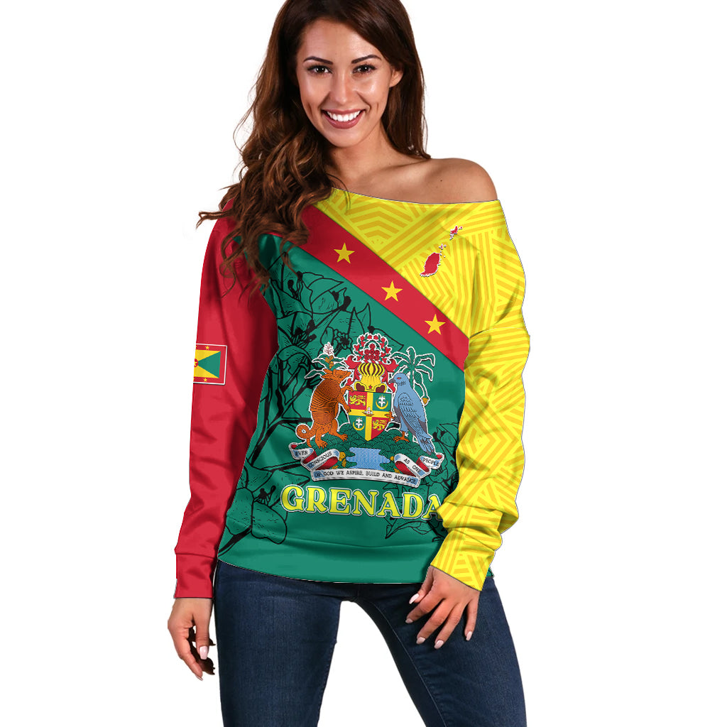 custom-grenada-off-shoulder-sweater-coat-of-arms-with-bougainvillea-flowers