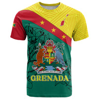 Custom Grenada T Shirt Coat Of Arms With Bougainvillea Flowers TS06 - Wonder Print Shop