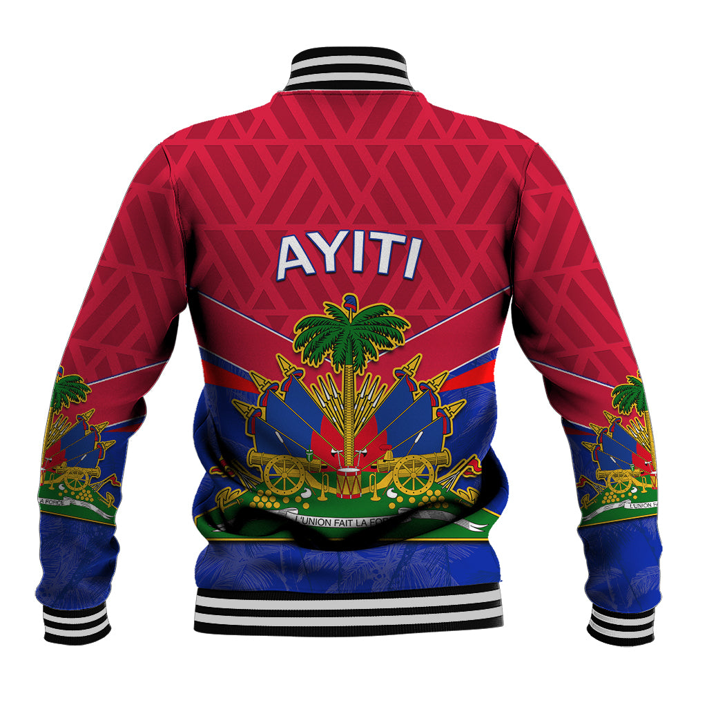 Haiti Baseball Jacket Ayiti Coat Of Arms With Map TS06 - Wonder Print Shop