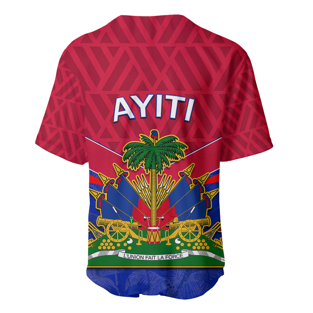 Haiti Baseball Jersey Ayiti Coat Of Arms With Map TS06 - Wonder Print Shop
