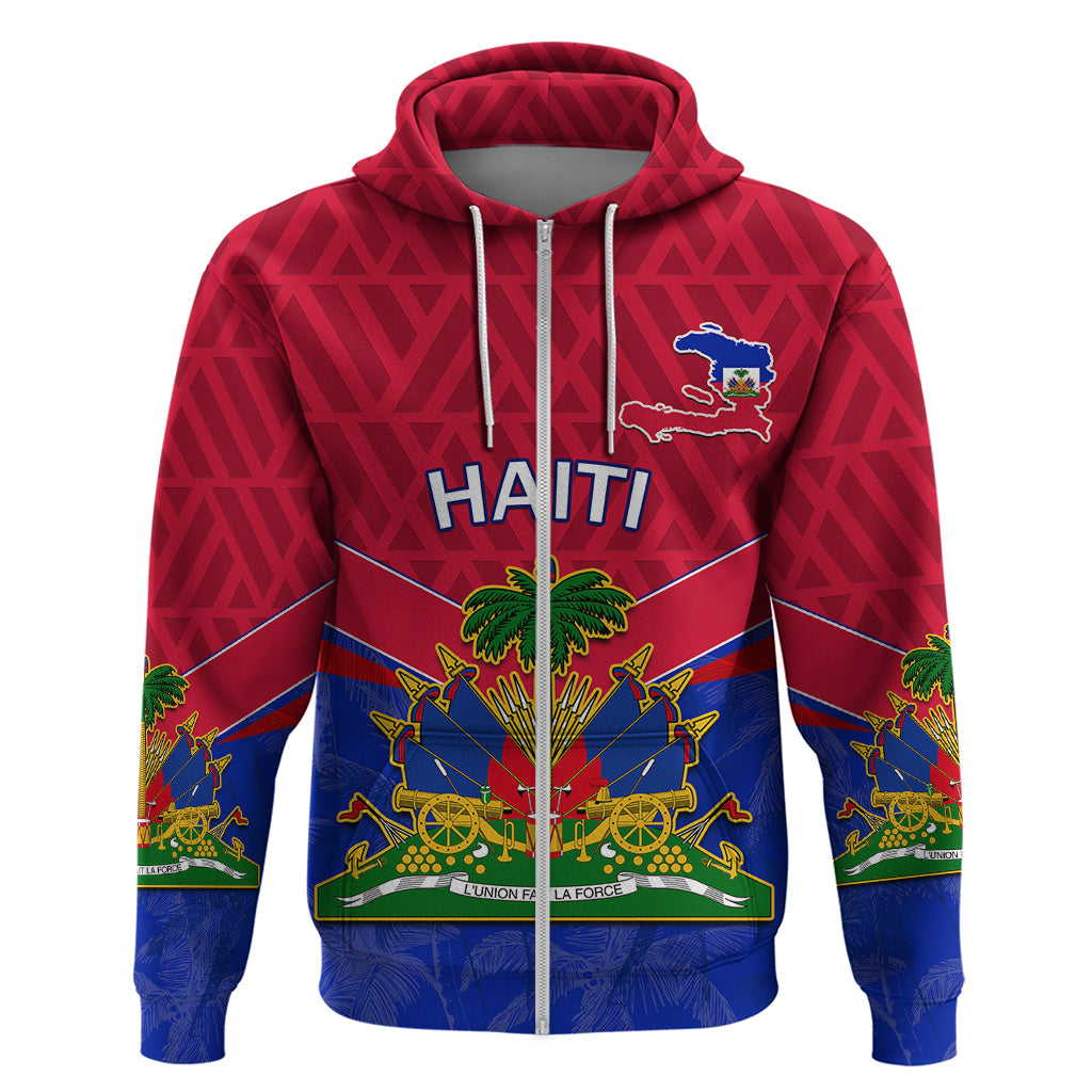 Haiti Hoodie Ayiti Coat Of Arms With Map TS06 - Wonder Print Shop