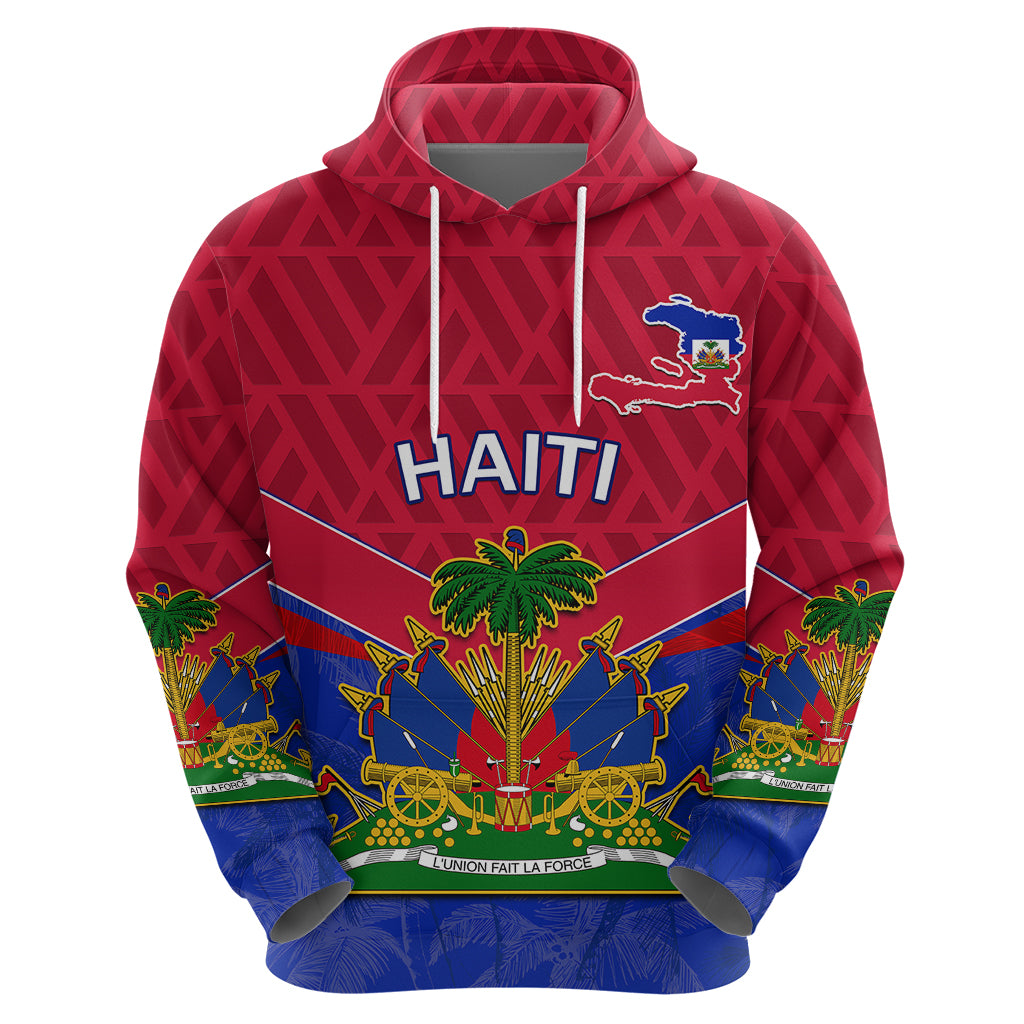 Haiti Hoodie Ayiti Coat Of Arms With Map TS06 - Wonder Print Shop