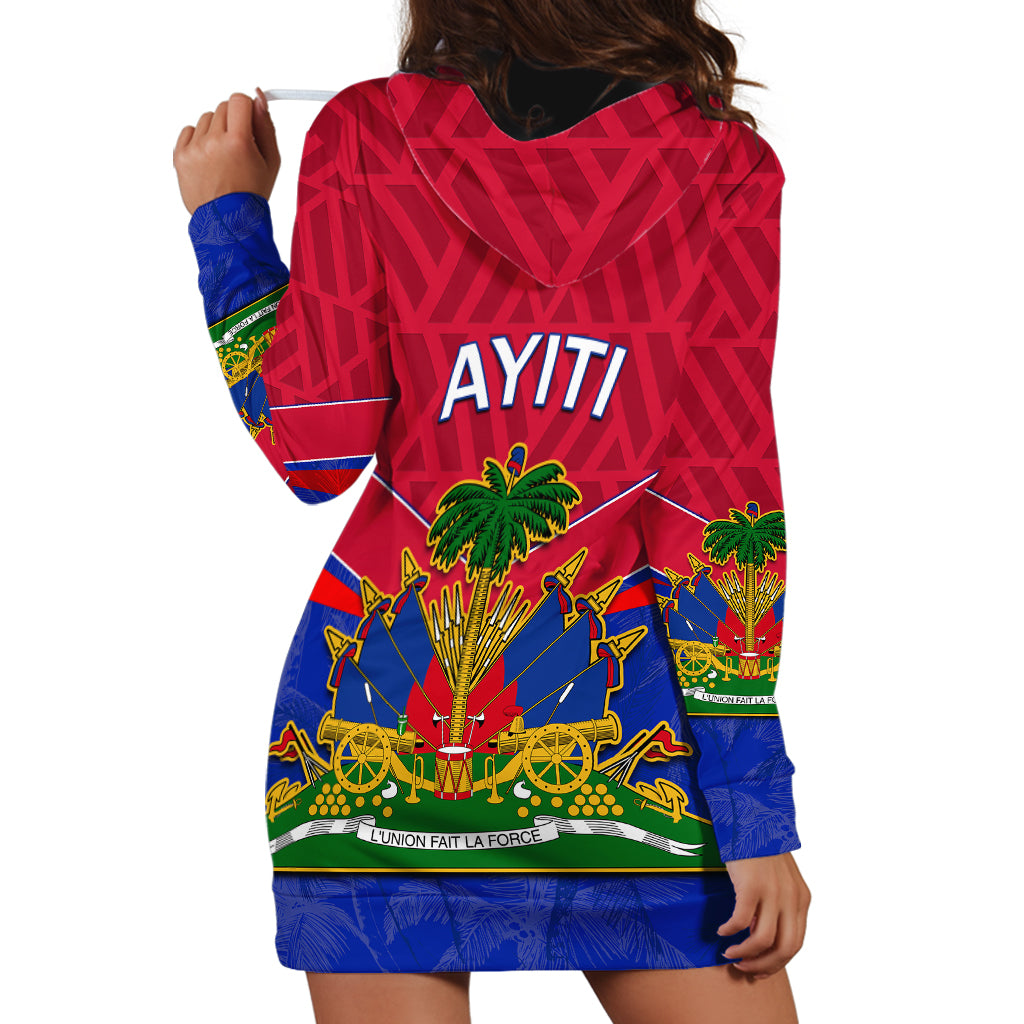 Haiti Hoodie Dress Ayiti Coat Of Arms With Map TS06 - Wonder Print Shop