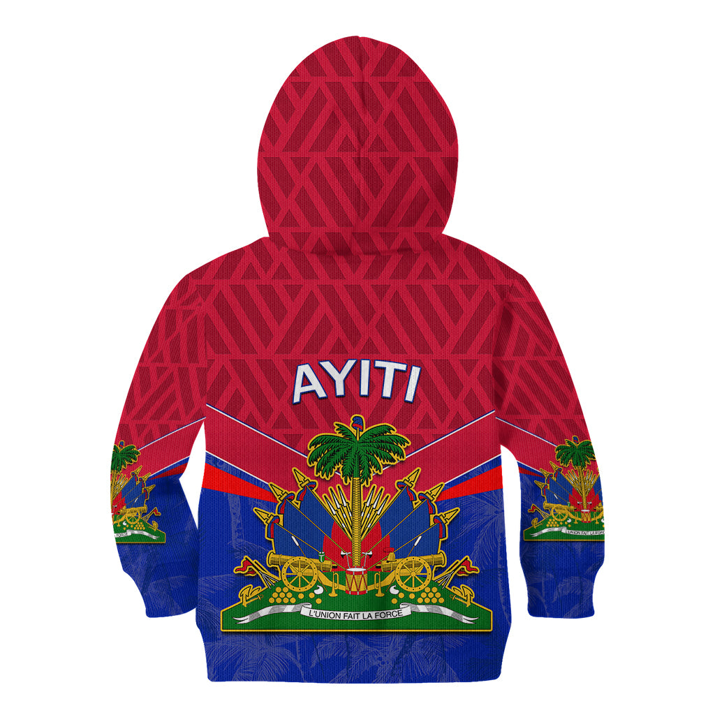 Haiti Kid Hoodie Ayiti Coat Of Arms With Map TS06 - Wonder Print Shop