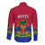 Haiti Long Sleeve Button Shirt Ayiti Coat Of Arms With Map TS06 - Wonder Print Shop