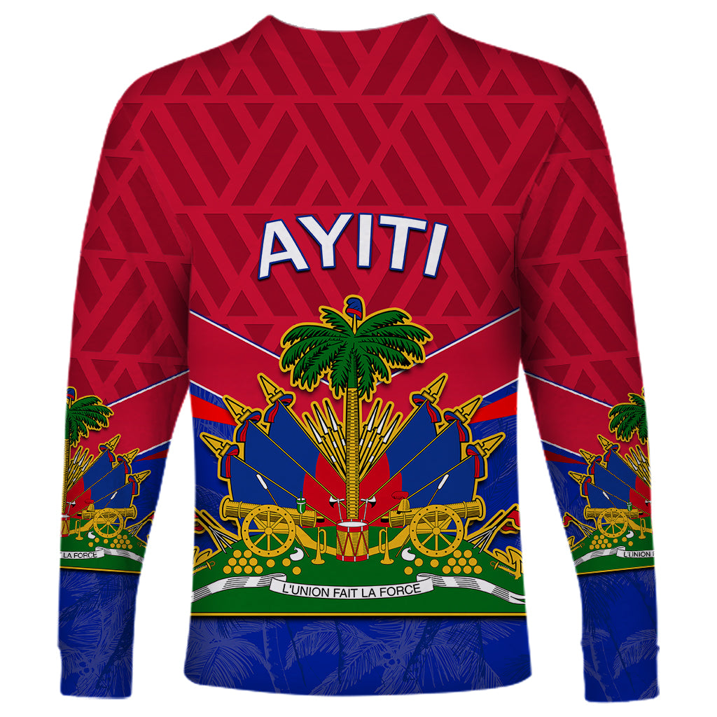 Haiti Long Sleeve Shirt Ayiti Coat Of Arms With Map TS06 - Wonder Print Shop
