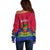 Haiti Off Shoulder Sweater Ayiti Coat Of Arms With Map TS06 - Wonder Print Shop