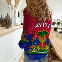 Haiti Women Casual Shirt Ayiti Coat Of Arms With Map TS06 - Wonder Print Shop