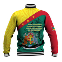 Grenada Baseball Jacket Coat Of Arms With Bougainvillea Flowers TS06 - Wonder Print Shop