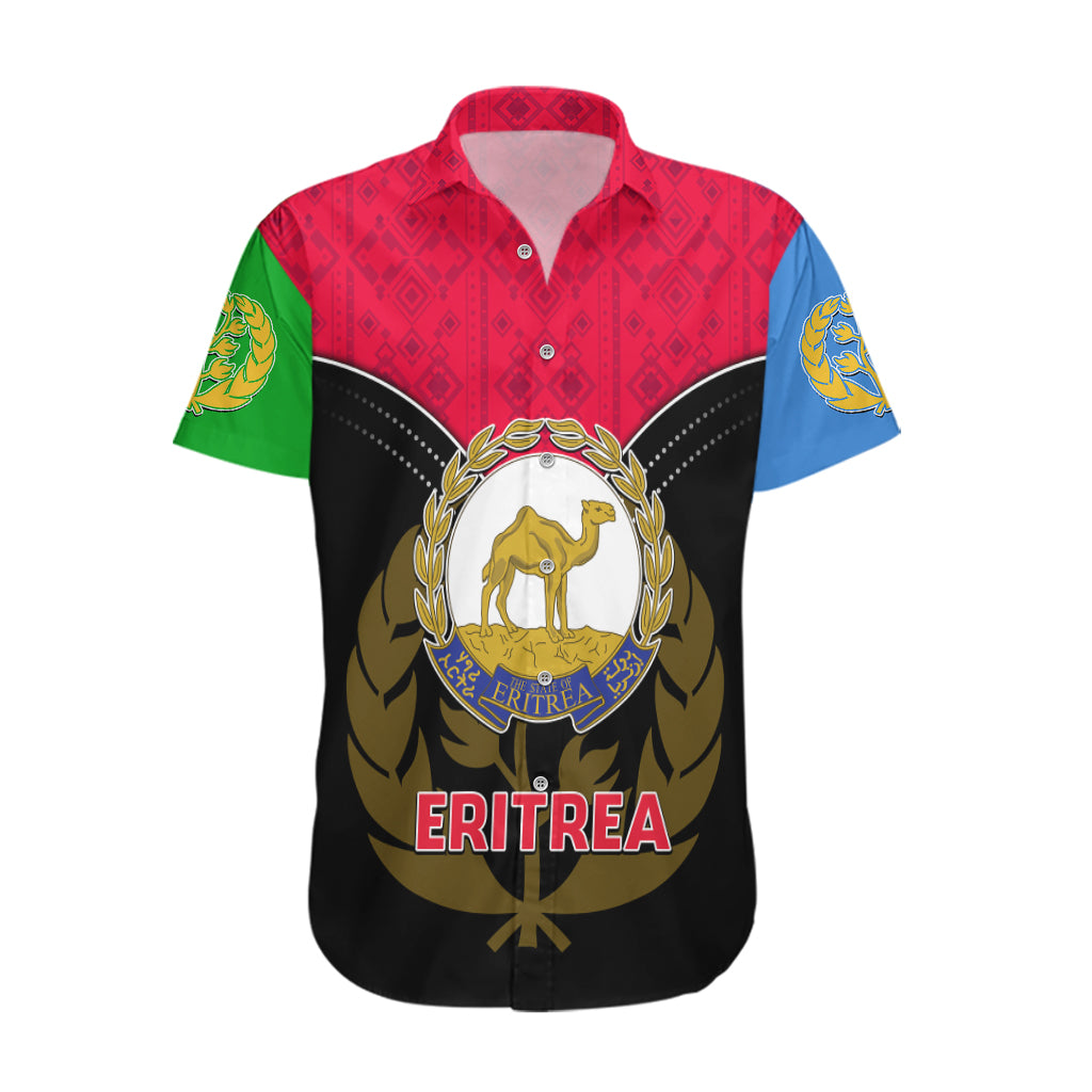 Eritrea Hawaiian Shirt Coat Of Arms And Map With Cross TS06