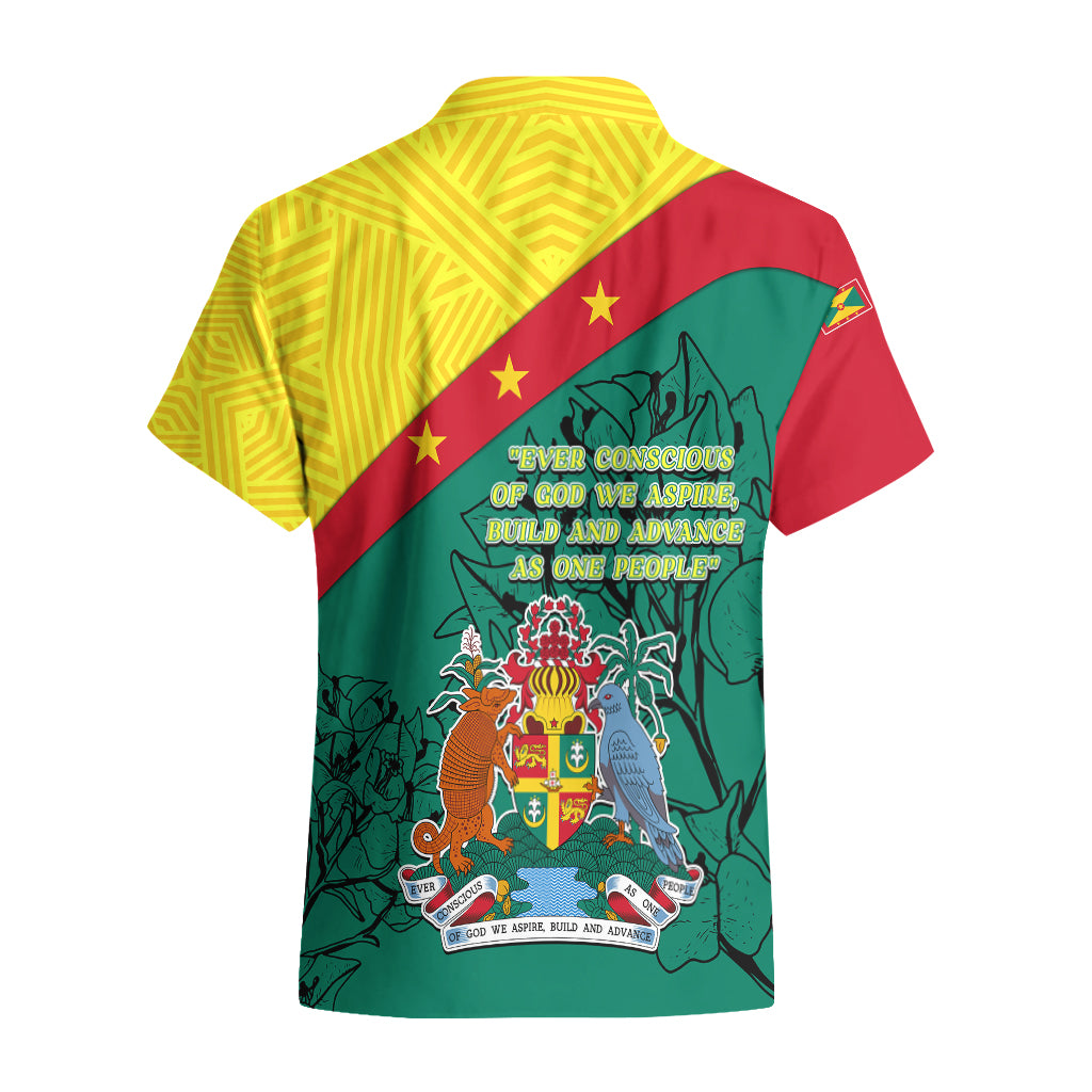 Grenada Hawaiian Shirt Coat Of Arms With Bougainvillea Flowers TS06 - Wonder Print Shop