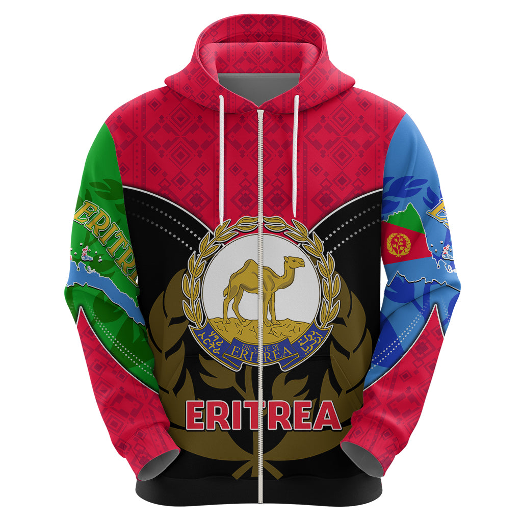 Eritrea Hoodie Coat Of Arms And Map With Cross TS06 - Wonder Print Shop