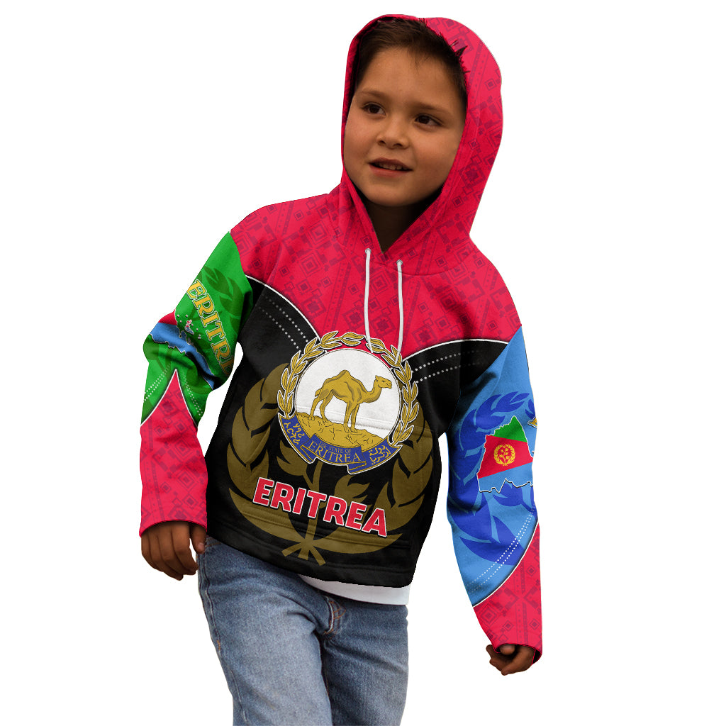 Eritrea Kid Hoodie Coat Of Arms And Map With Cross TS06 - Wonder Print Shop