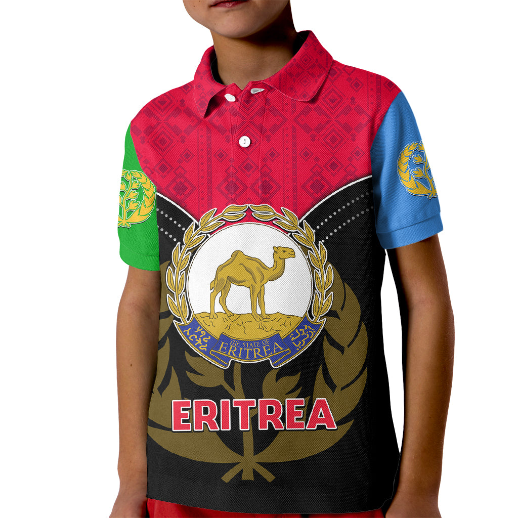 Eritrea Kid Polo Shirt Coat Of Arms And Map With Cross TS06 - Wonder Print Shop