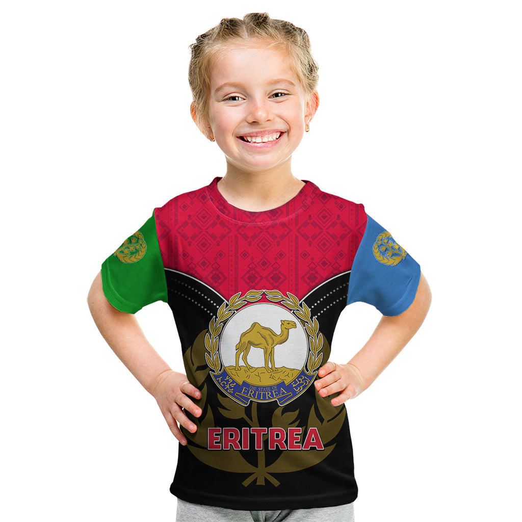 Eritrea Kid T Shirt Coat Of Arms And Map With Cross TS06 - Wonder Print Shop