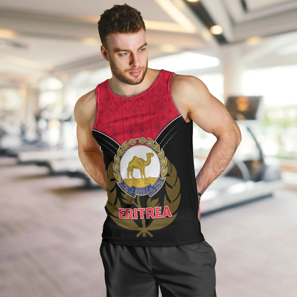 Eritrea Men Tank Top Coat Of Arms And Map With Cross TS06