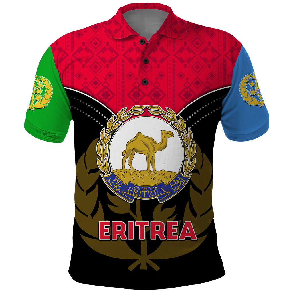 Eritrea Polo Shirt Coat Of Arms And Map With Cross TS06 - Wonder Print Shop