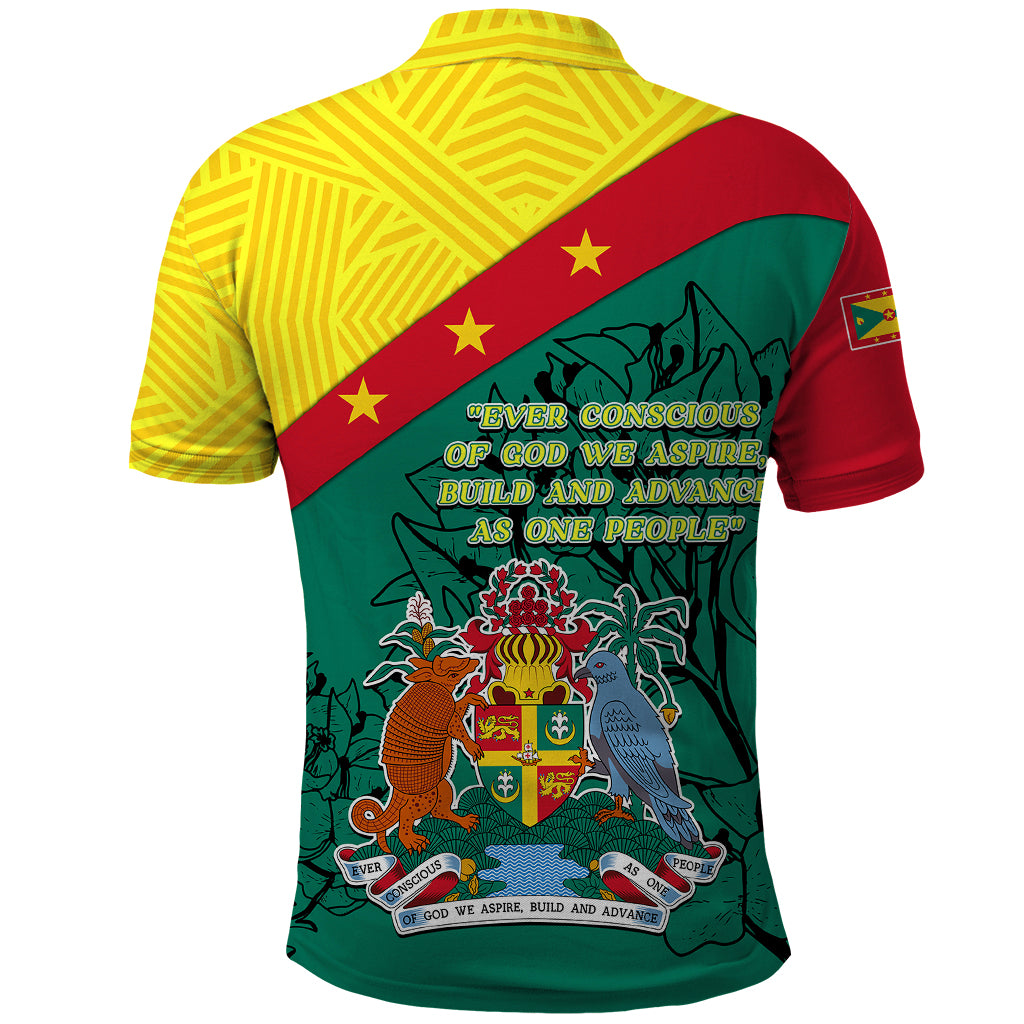 Grenada Polo Shirt Coat Of Arms With Bougainvillea Flowers TS06 - Wonder Print Shop
