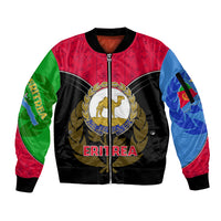 Eritrea Sleeve Zip Bomber Jacket Coat Of Arms And Map With Cross TS06 - Wonder Print Shop