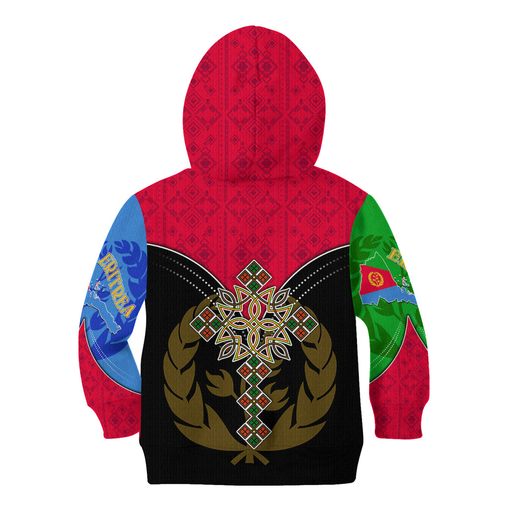 Eritrea Kid Hoodie Coat Of Arms And Map With Cross TS06 - Wonder Print Shop