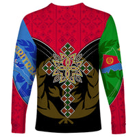 Eritrea Long Sleeve Shirt Coat Of Arms And Map With Cross TS06 - Wonder Print Shop