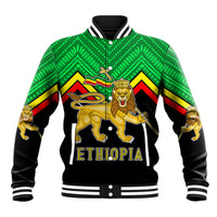 Ethiopia Baseball Jacket Coat Of Arms With Hand Drawn Pattern TS06 - Wonder Print Shop