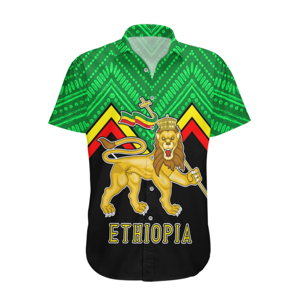 Ethiopia Hawaiian Shirt Coat Of Arms With Hand Drawn Pattern TS06 - Wonder Print Shop
