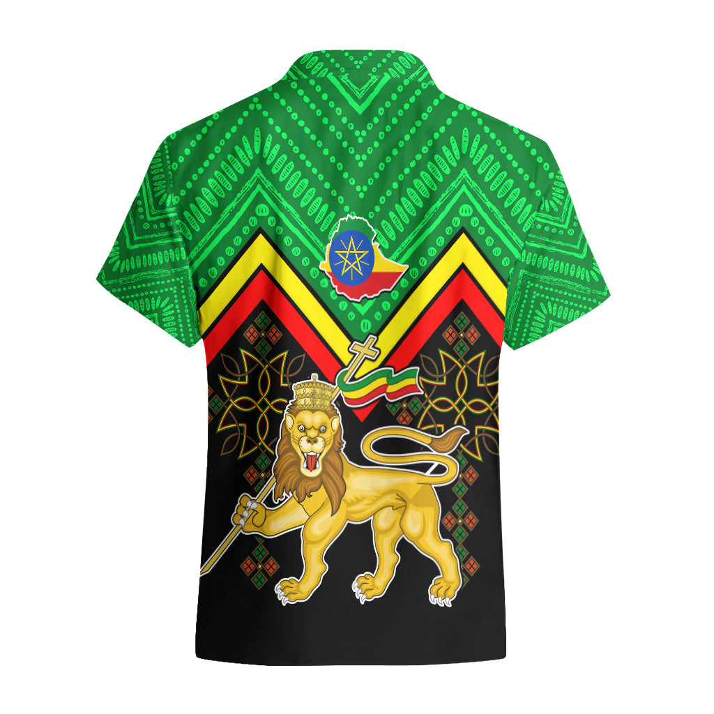 Ethiopia Hawaiian Shirt Coat Of Arms With Hand Drawn Pattern TS06 - Wonder Print Shop