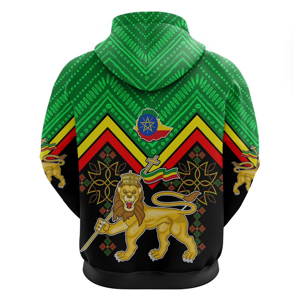 Ethiopia Hoodie Coat Of Arms With Hand Drawn Pattern TS06 - Wonder Print Shop