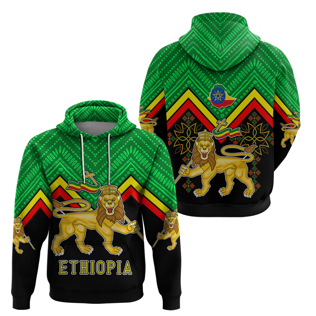 Ethiopia Hoodie Coat Of Arms With Hand Drawn Pattern TS06 - Wonder Print Shop