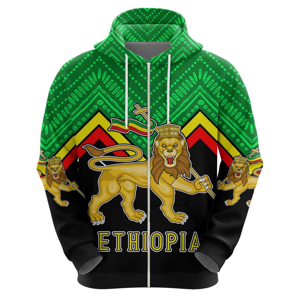 Ethiopia Hoodie Coat Of Arms With Hand Drawn Pattern TS06 - Wonder Print Shop