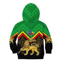 Ethiopia Kid Hoodie Coat Of Arms With Hand Drawn Pattern TS06 - Wonder Print Shop