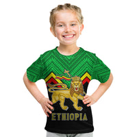 Ethiopia Kid T Shirt Coat Of Arms With Hand Drawn Pattern TS06 - Wonder Print Shop