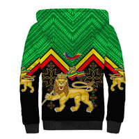 Ethiopia Sherpa Hoodie Coat Of Arms With Hand Drawn Pattern TS06 - Wonder Print Shop
