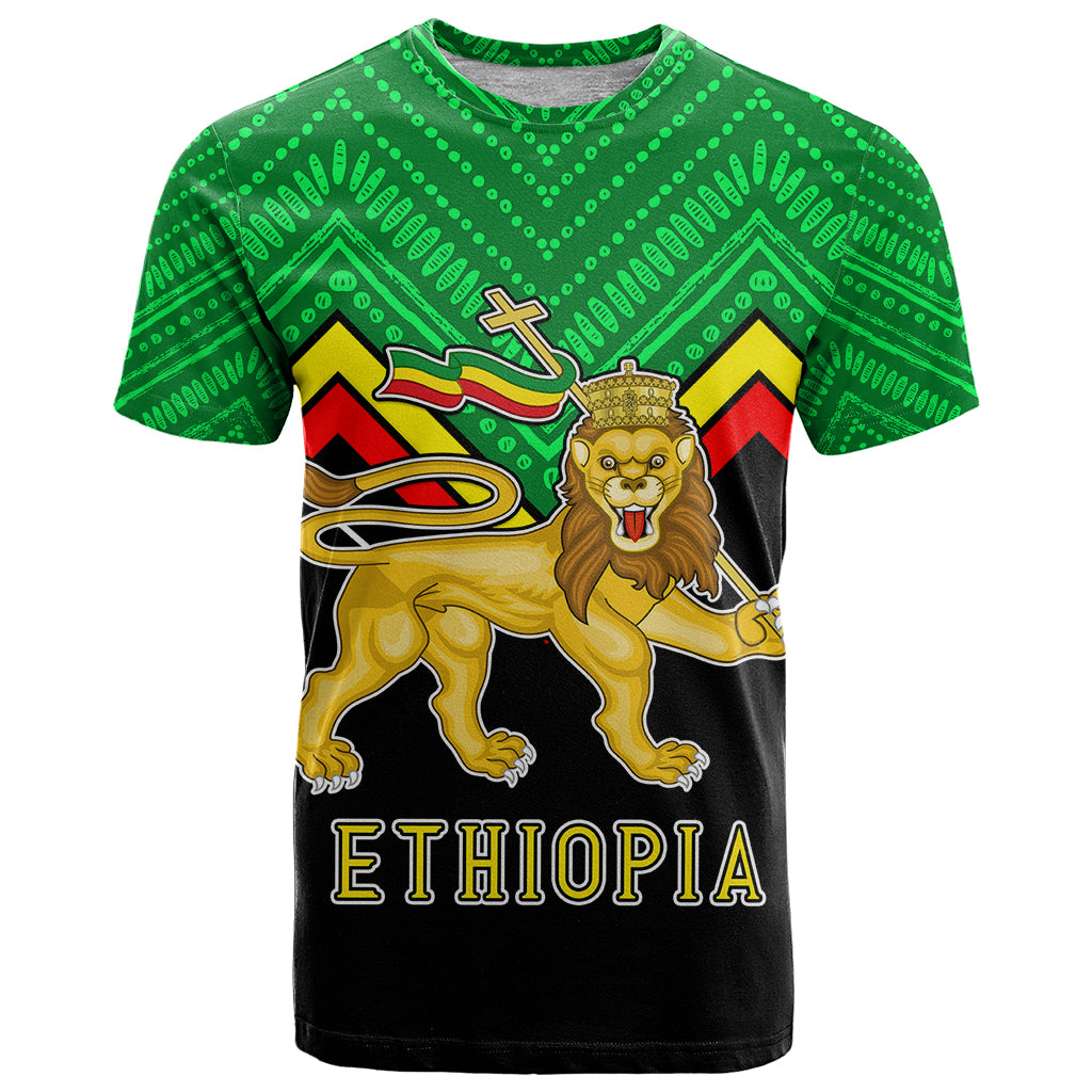 Ethiopia T Shirt Coat Of Arms With Hand Drawn Pattern TS06 - Wonder Print Shop