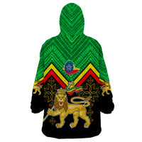 Ethiopia Wearable Blanket Hoodie Coat Of Arms With Hand Drawn Pattern TS06 - Wonder Print Shop