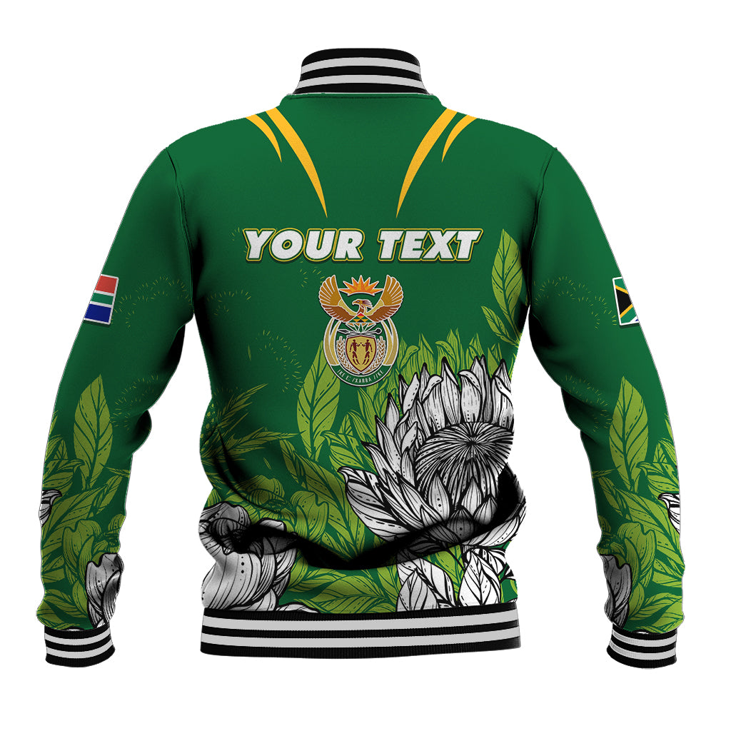 Personalised South Africa Baseball Jacket King Protea With Flag TS06 - Wonder Print Shop