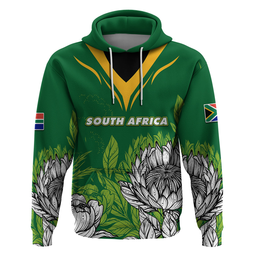 Personalised South Africa Hoodie King Protea With Flag TS06 - Wonder Print Shop