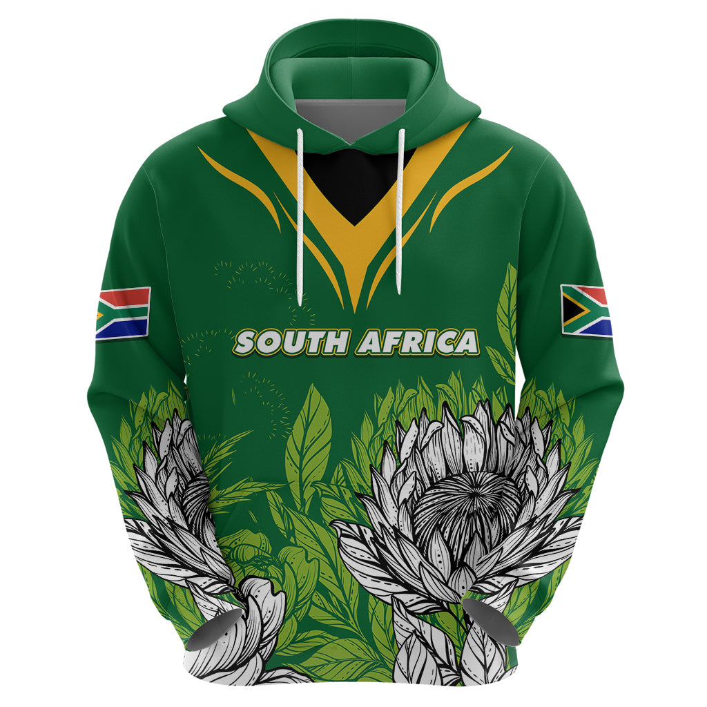 Personalised South Africa Hoodie King Protea With Flag TS06 - Wonder Print Shop