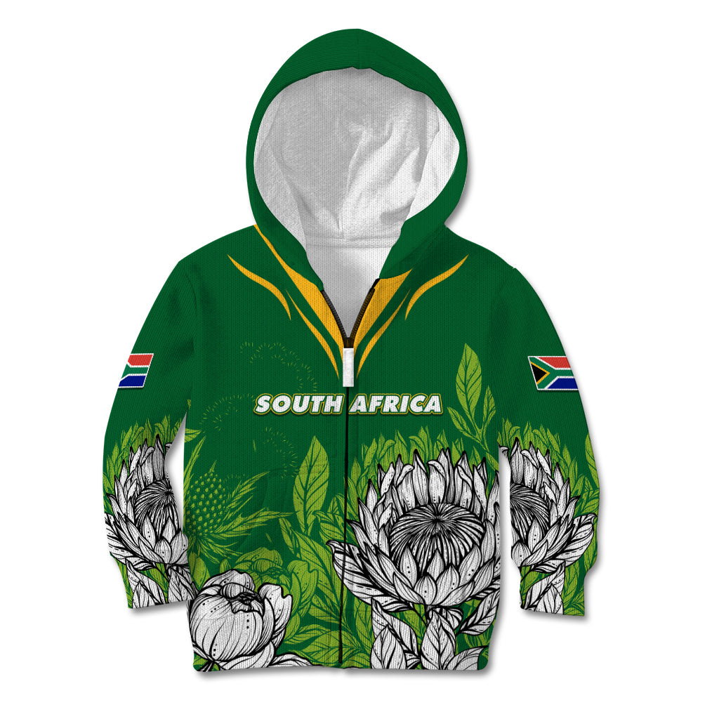 Personalised South Africa Kid Hoodie King Protea With Flag TS06 - Wonder Print Shop