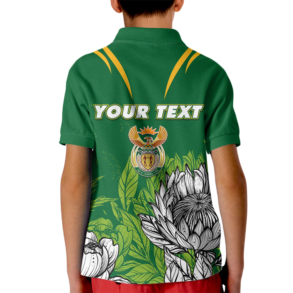 Personalised South Africa Kid Polo Shirt King Protea With Flag TS06 - Wonder Print Shop