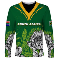 Personalised South Africa Long Sleeve Shirt King Protea With Flag TS06 - Wonder Print Shop