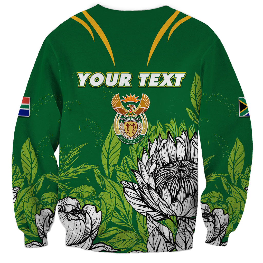 Personalised South Africa Sweatshirt King Protea With Flag TS06 - Wonder Print Shop