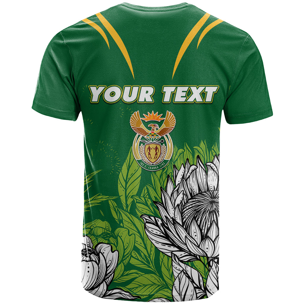 Personalised South Africa T Shirt King Protea With Flag TS06 - Wonder Print Shop