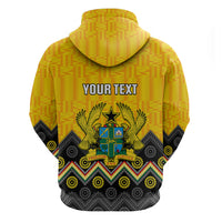Personalised Ghana Hoodie Kente Pattern And Adinkra Pattern Mix Coat Of Arms TS06 - Wonder Print Shop