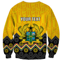 Personalised Ghana Sweatshirt Kente Pattern And Adinkra Pattern Mix Coat Of Arms TS06 - Wonder Print Shop