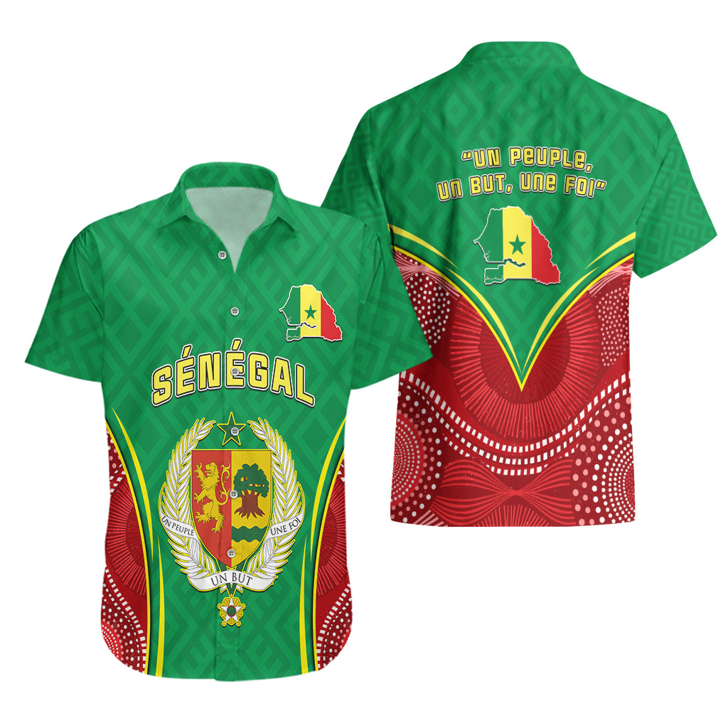 Senegal Hawaiian Shirt Africa Tribal Pattern With Coat Of Arms TS06 - Wonder Print Shop